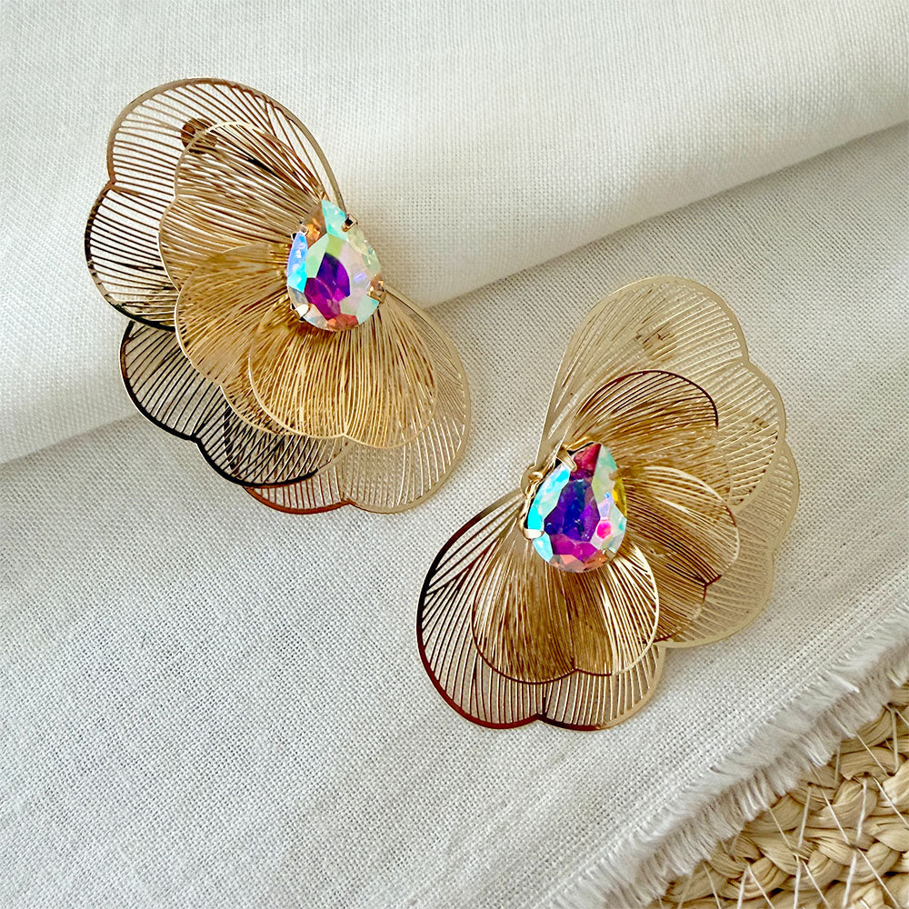 Aretes Media Cayena Dorada