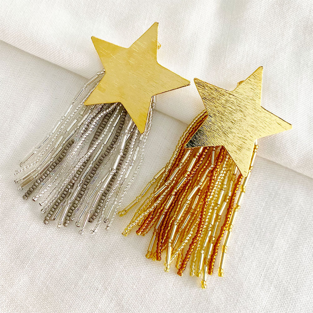 Aretes Estrella Fugaz Bicolor